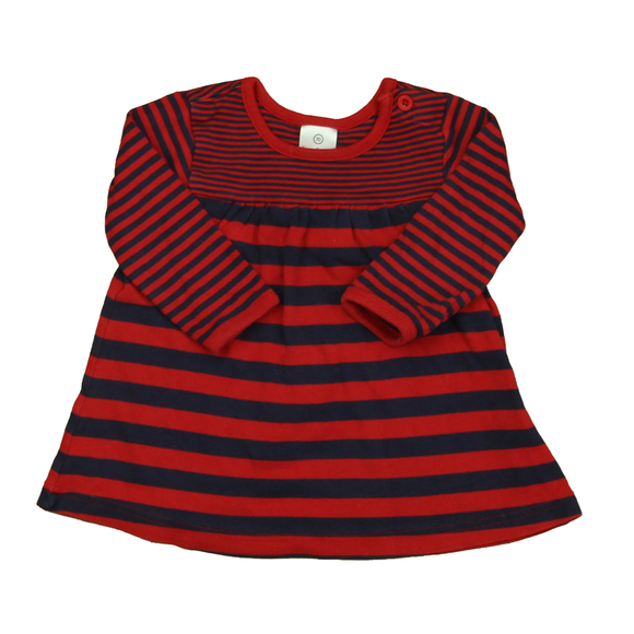 Hanna Andersson Girls Red | Navy Stripe Dress size: 6-12 Months - Picture 1 of 2